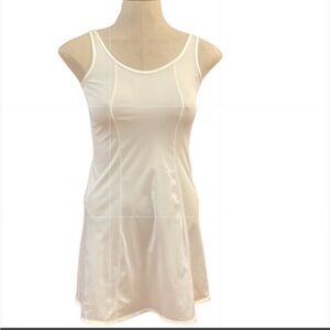 Vintage Y2K white nylon full slip dress adjustable straps girls size L 10 12